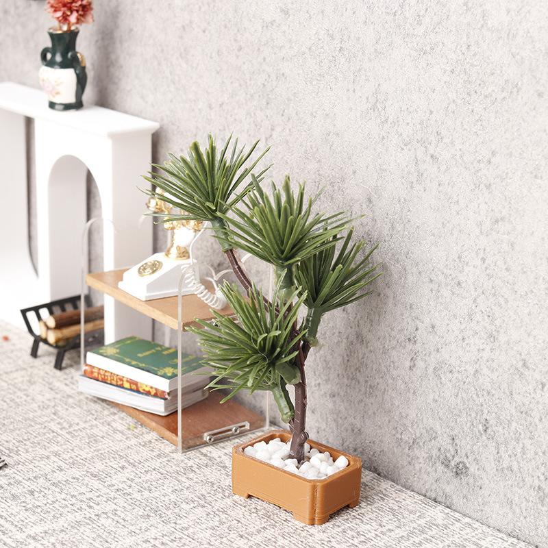 Bonsai Garden Tree - ต้นสนจำลองขนาด 1/12 สำหรับตกแต่งสวนจิ๋ว บ้านตุ๊กตา ของตกแต่งบอนไซ 1