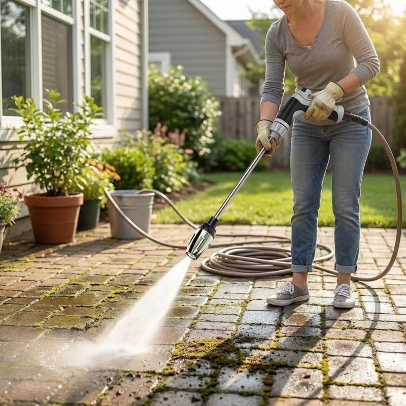 Gardena Hose Comfort - J0MA Universal Garden Hose เครื่องฉีดน้ำแรงดันสูงพร้อมอะแดปเตอร์เชื่อมต่อด่วนสำหรับพื้นผิวทำความสะอาดอย่างล้ำลึก ติดตั้งง่าย