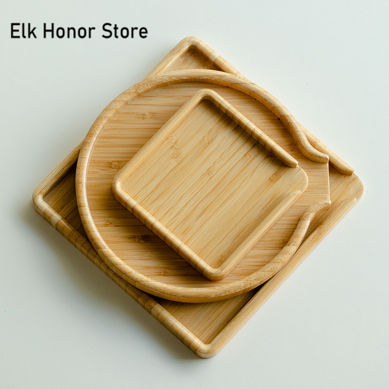 ถาดใส่อาหารทำจากไม้ไผ่ของจีนกล - Bonsai Garden Home บทวิจารณ์และราคา